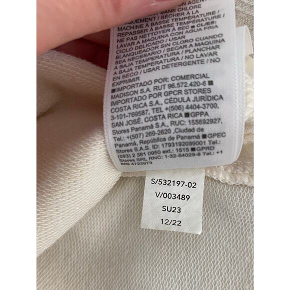 Athleta Women's Size S Cream Tie Dye Cotton Blend V-Neck Sleeveless Sweatshirt - Picture 8 of 8